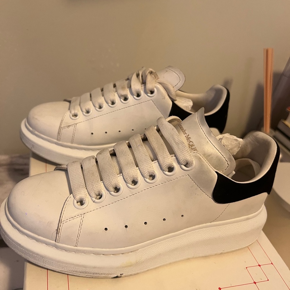 Alexander McQueen White and Black Chunky Sneakers